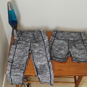 Women's High Waisted Jogging Shorts And Capri Leggings Size M/L